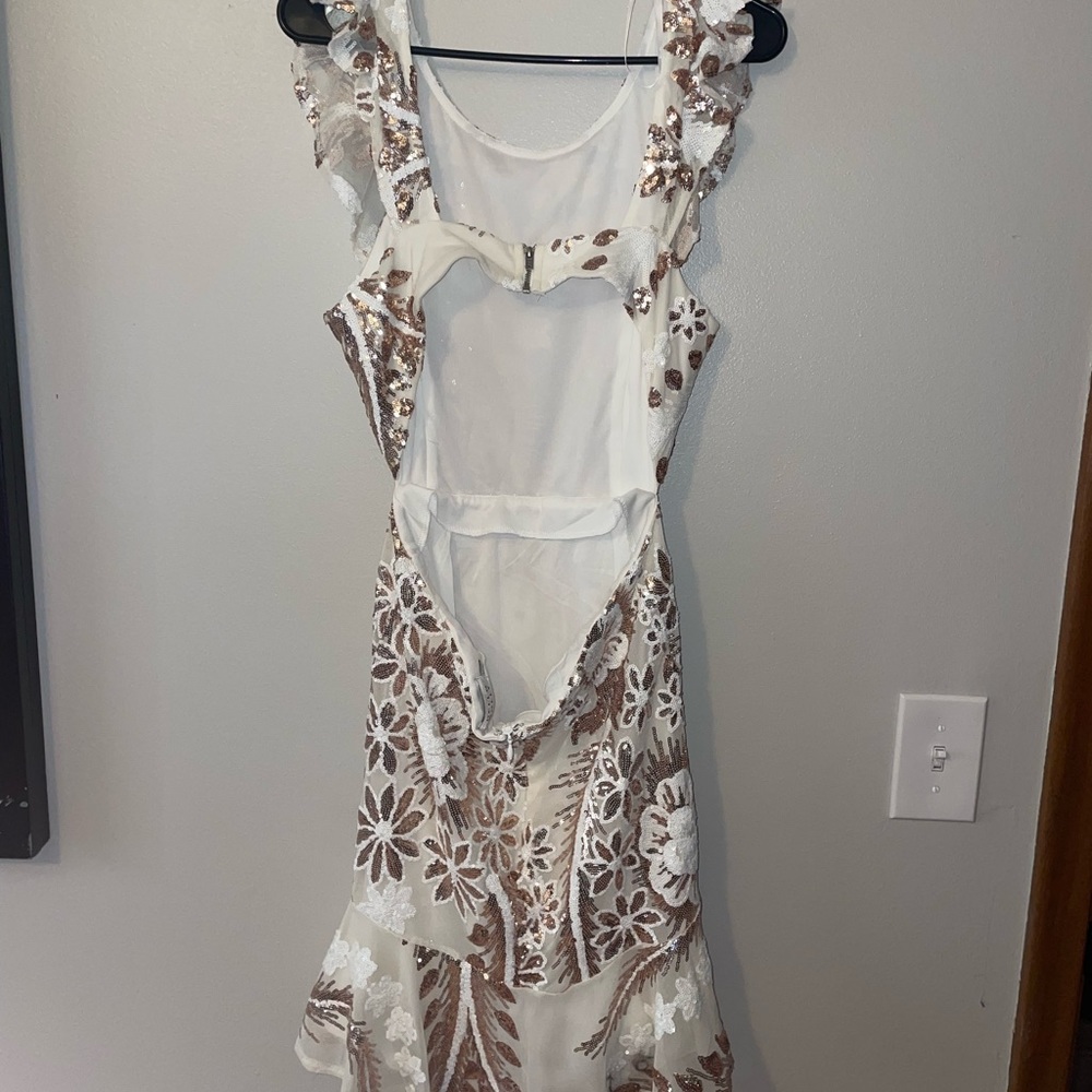 Hello Molly Making Moonlight Dress - Sequin Floral Mini Dress - Picture 3 of 8